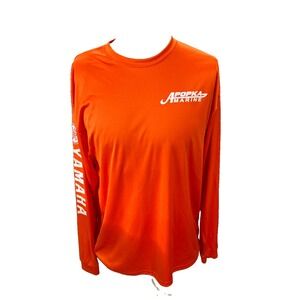 C2 Sports Mens Long Sleeve Shirt XL Orange Apopka Marine Fishing